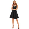 Grace Karin Women V-Neck Dress With Belt Sleeveless U-Back Flared A-Line Cotton Dress Elegant Evening Party Formal Dress Ladies