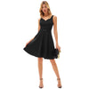Grace Karin Women V-Neck Dress With Belt Sleeveless U-Back Flared A-Line Cotton Dress Elegant Evening Party Formal Dress Ladies