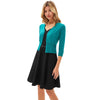Grace Karin Women V-Neck Dress With Belt Sleeveless U-Back Flared A-Line Cotton Dress Elegant Evening Party Formal Dress Ladies
