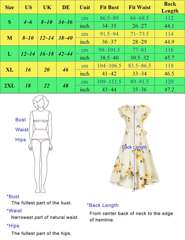 Summer Dresses Women High-Low Hem Dress Belt Decor Petal Sleeves Surplice V-Neck A-Line Swing Vacation Beach Dress Ladies Female