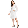 Women's Dresses Fashion V-Neck Empire Waist Swing Dress Long Sleeve Flared A-Line Summer Chiffon Mesh Lady Elegant Dresses New