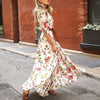 Wrap Dress Boho Floral Long Maxi Party Holiday Summer Beach Swing Sundress