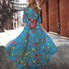 Wrap Dress Boho Floral Long Maxi Party Holiday Summer Beach Swing Sundress
