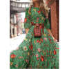 Wrap Dress Boho Floral Long Maxi Party Holiday Summer Beach Swing Sundress