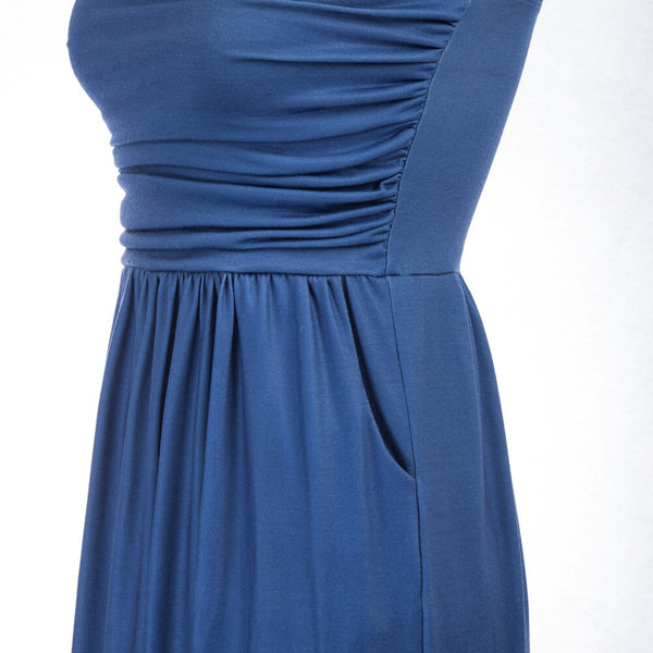 Grace Karin Women Strapless Ruched Dress Summer Sexy Elegant Pockets Casual Gradient Color Beach Holiday Party A-Line Maxi Dress
