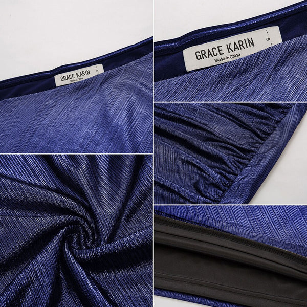 Women's Sleeveless Asymmetric One Shoulder Hips-Wrapped Bodycon Pencil Dress Neckline With Anti-slip Silicon