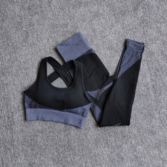 Women Fitness Sport Yoga Suit Seamless Women Yoga Sets Long Sleeve Clothing Female Sport Gym Suits Wear Running Clothes
