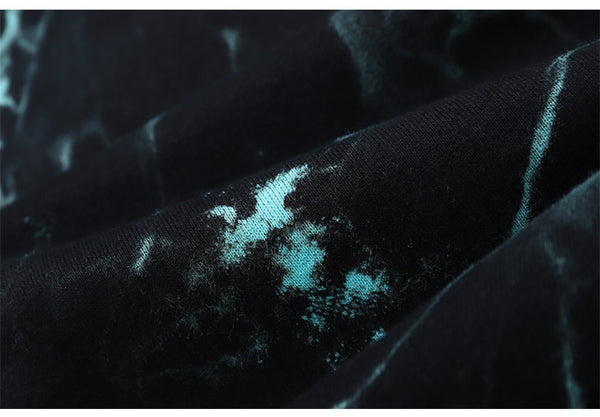 Hoodie Men Punk Watercolor Tie Dye Printed Hooded Pullover Sweatshirts Oversized Hipster Hip Hop Tops Couple Streetwear