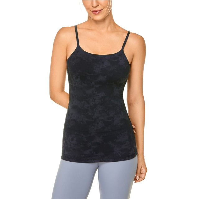 Workout Tank Top for Women Adjustable Spaghetti Strap Athletic Yoga Shirts with Built in Bra