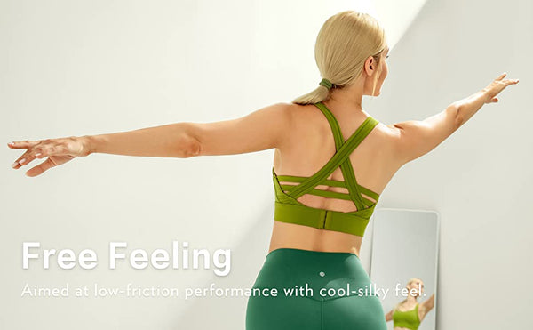 Women's Longline Strappy Yoga Bras High Impact Wirefree Padded Workout Sports Tops Activewear