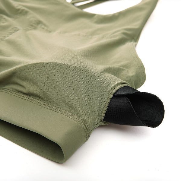 Women's Strappy Sports Bras High Neck Wirefree Yoga Bras Tops Padded with Built in Bra