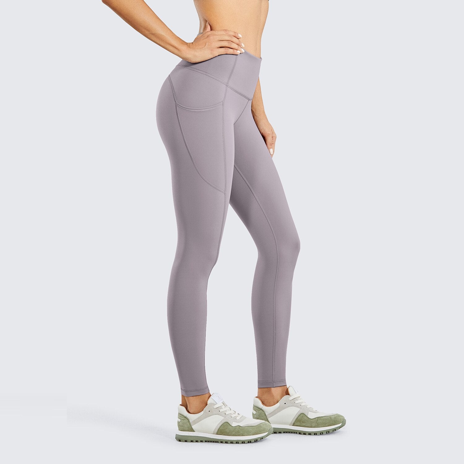 Women's Hugged Feeling Training Leggings 25 Inches - Compression Leggings with Pockets Tummy Control Workout Tights