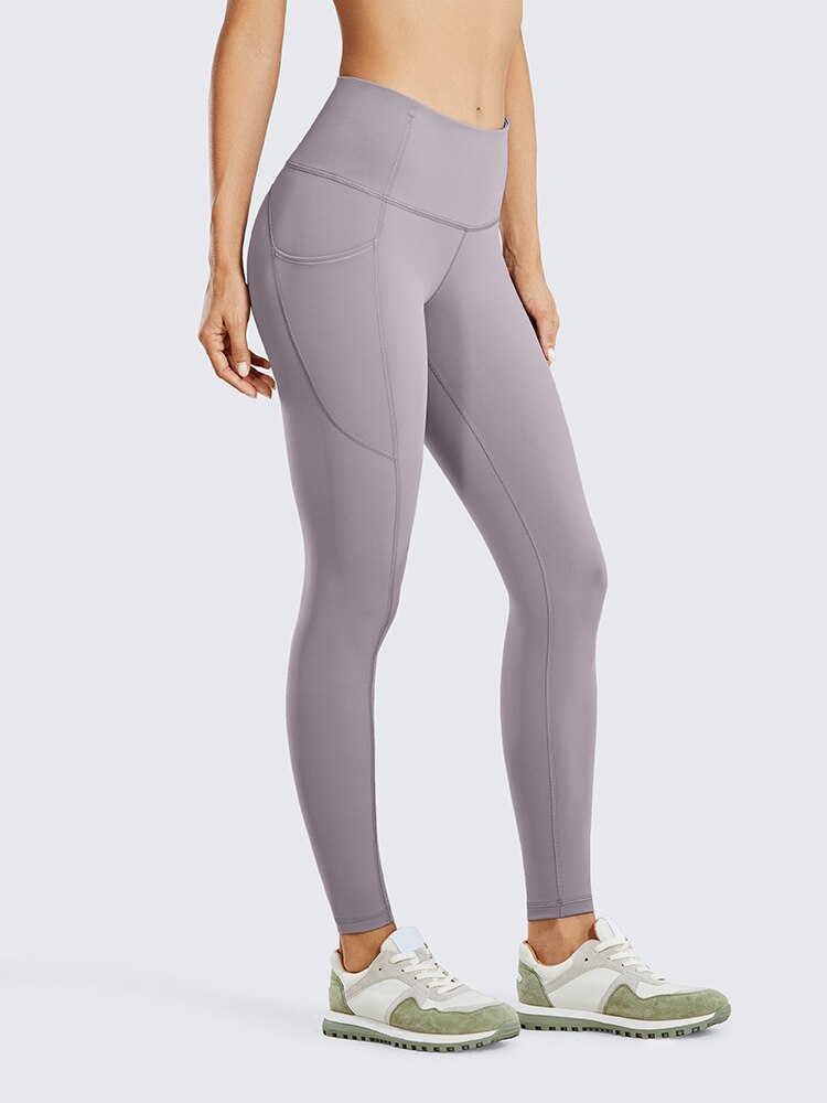 Women's Hugged Feeling Training Leggings 25 Inches - Compression Leggings with Pockets Tummy Control Workout Tights