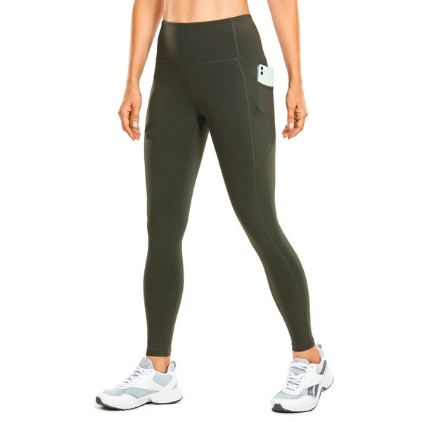 Women's Hugged Feeling Training Leggings 25 Inches - Compression Leggings with Pockets Tummy Control Workout Tights