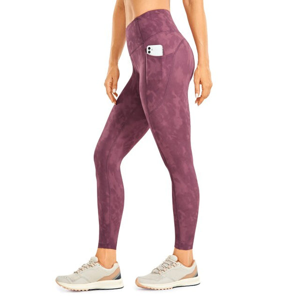 Women's Hugged Feeling Training Leggings 25 Inches - Compression Leggings with Pockets Tummy Control Workout Tights