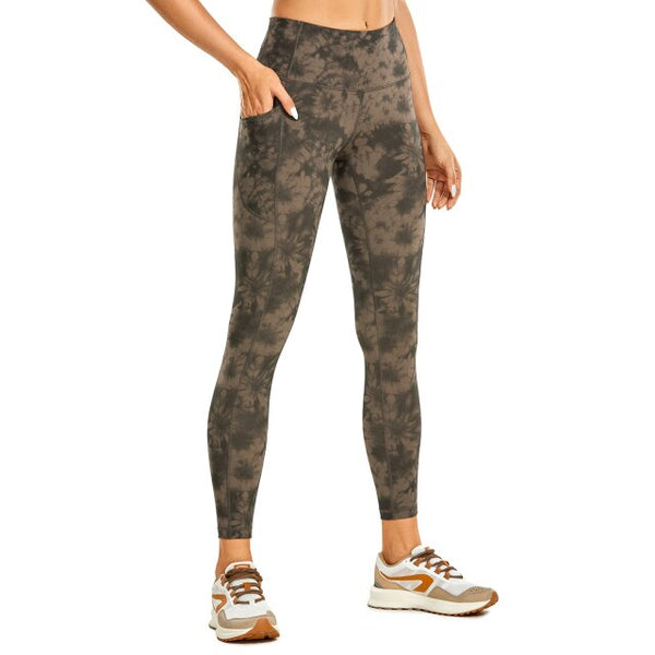 Women's Hugged Feeling Training Leggings 25 Inches - Compression Leggings with Pockets Tummy Control Workout Tights