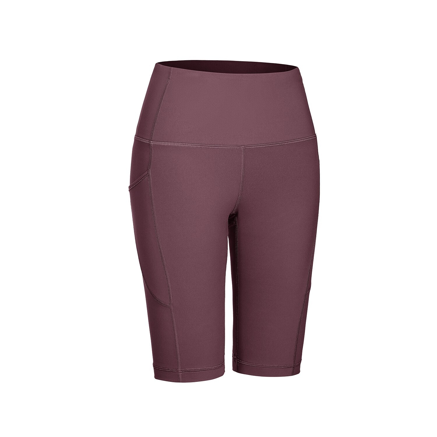 Women's Naked Feeling Workout Shorts - 10 Inches High Waist Yoga Biker Shorts Athletic Running Shorts with Pockets