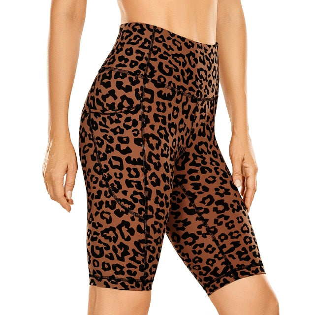 Women's Naked Feeling Workout Shorts - 10 Inches High Waist Yoga Biker Shorts Athletic Running Shorts with Pockets