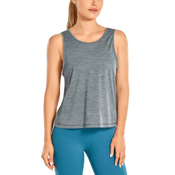 Women's Lightweight Workout Tank Heather Quick Dry Sleeveless Athletic Shirt Casual Top