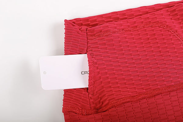 Women's High Waisted Compression Running Yoga Pants Textured Butt Lift Workout Leggings with Pocket -25 inches