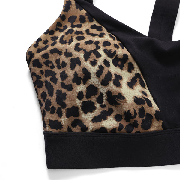 Women's Strappy Sports Bra Criss Cross Back Medium Imapct Wirefree Padded Yoga Bra