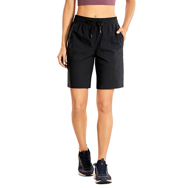 \Stretch Quick-Dry Athletic Shorts for Women Workout Casual Shorts with Side Pockets - 9 Inches