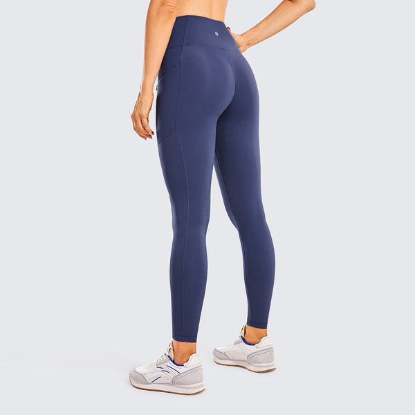 Women's Naked Feeling High Waisted Yoga Pants Gym Tights Soft Workout Leggings with Zip Pockets- 28 Inches