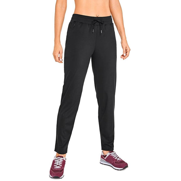 Women's Stretch Lightweight Casual Lounge Pants Athletic Outdoors Workout Tapered Joggers with Zipper Pockets