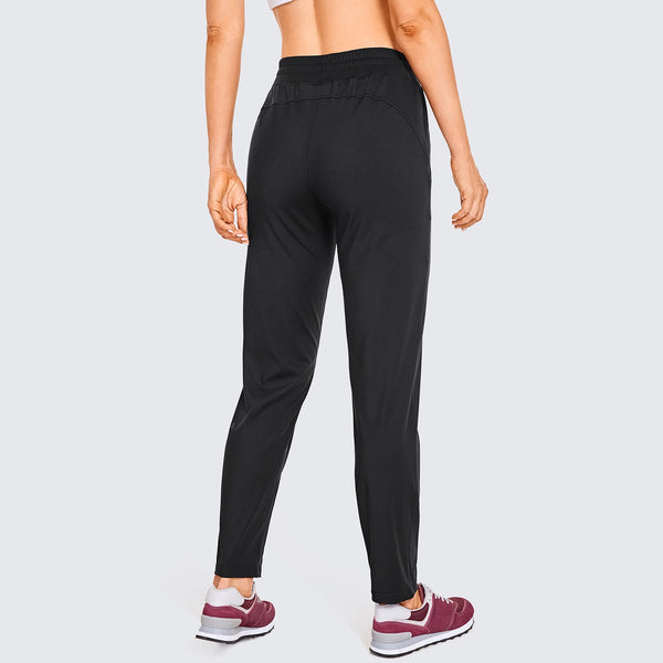 Women's Stretch Lightweight Casual Lounge Pants Athletic Outdoors Workout Tapered Joggers with Zipper Pockets