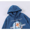 Hoodie Men Blue Planet Letter Big Pocket Pullover Fleece Warm Cozy Sweatshirt College Style All-match Streetwear Couple