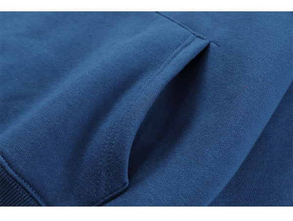 Hoodie Men Blue Planet Letter Big Pocket Pullover Fleece Warm Cozy Sweatshirt College Style All-match Streetwear Couple