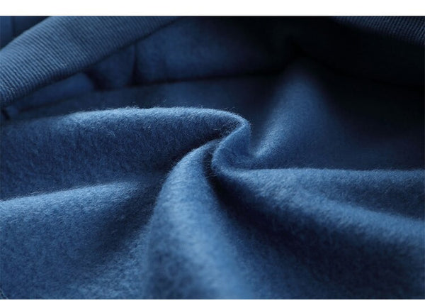 Hoodie Men Blue Planet Letter Big Pocket Pullover Fleece Warm Cozy Sweatshirt College Style All-match Streetwear Couple