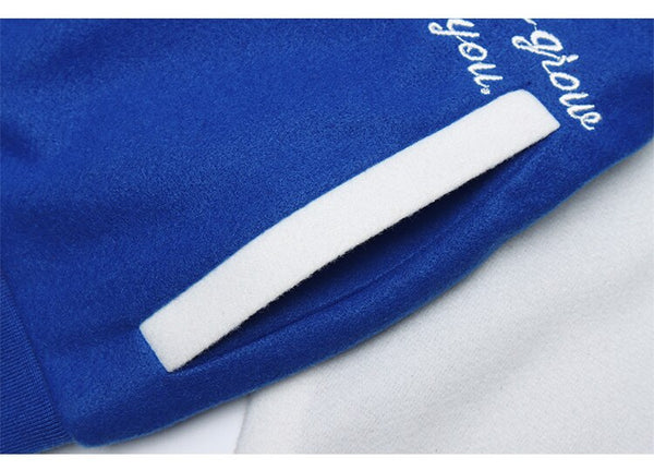 Jacket Men Heart-shaped Patches Letter Embroidery Patchwork Color Sleeve Coat Harajuku College Style Varsity Streetwear