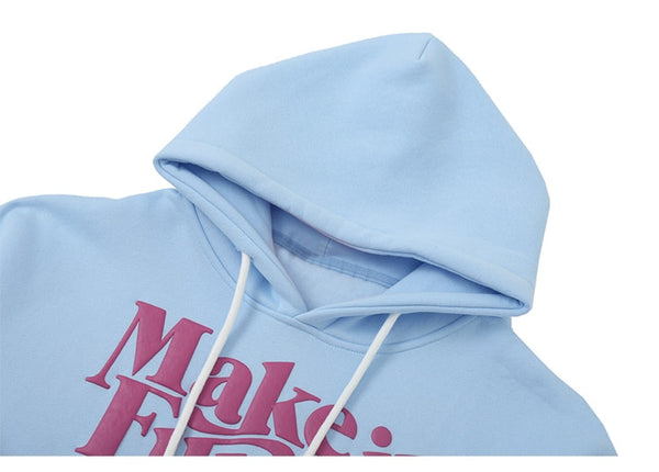 Hoodie Men Cute Comics Girl Heart-shaped Print Fleece Pullover Big pocket College Style Casual Japanese Tops Streetwear