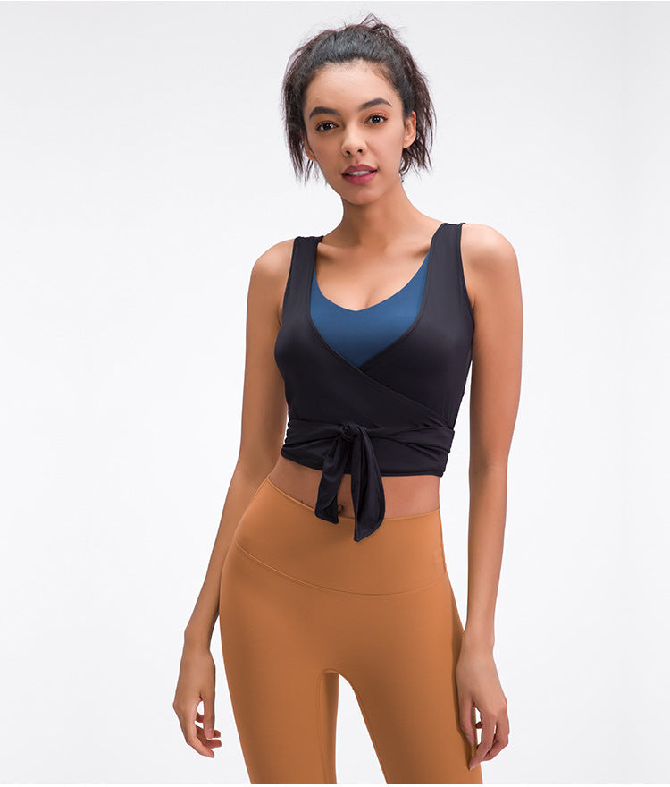 JUST A TIE Lightweight Dance Gym Tank Tops Women V-neck Workout Ballet Vest Crop Tops Soft Nylon Yoga Sleeveless Shirts