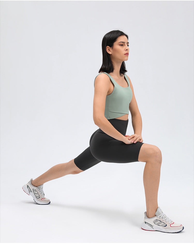 Sport Training Biker Shorts Women High Waist Stretch Workout Yoga Fitness Shorts 10"