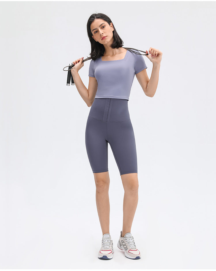 Sport Training Biker Shorts Women High Waist Stretch Workout Yoga Fitness Shorts 10"