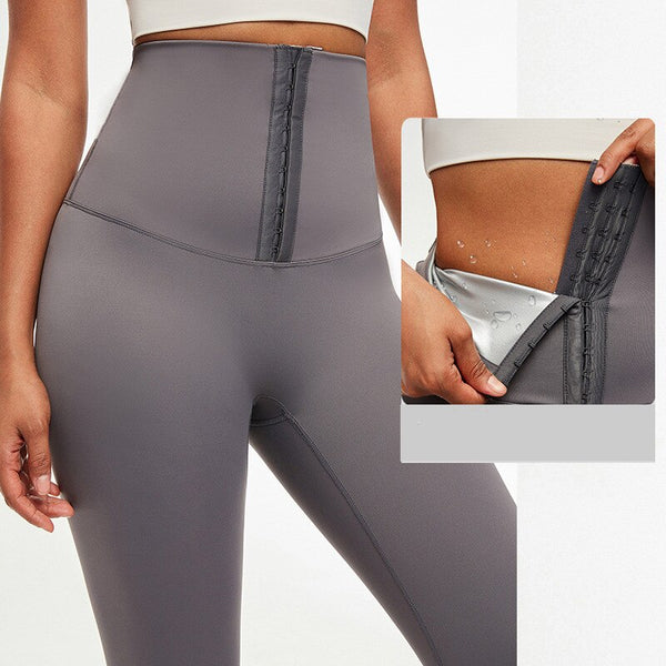 Hook Closure Metallic Yoga Pants Sport Leggings Women Naked Feel Anti Cellulite Workout Gym Athletic Leggings S-XL