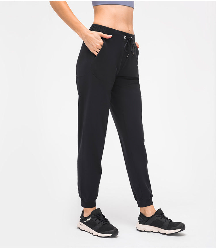 28" Naked Feel Drawstring Workout Gym Joggers Women Bare Cozy Leisure Sport Fitness Sweatpants with Pocket