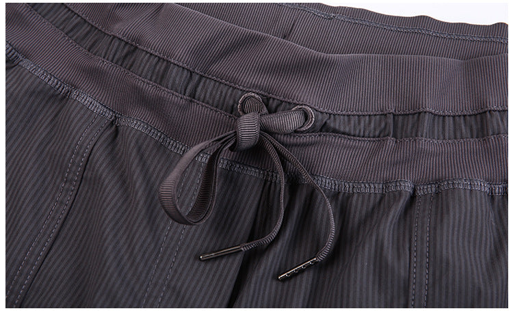 STRIPE Mid Waist Drawstring Sport Gym Joggers Women Loose Fit Fitness Workout Joggers with Pocket Leisure Sweatpants