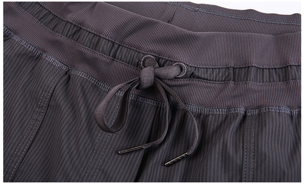 STRIPE Mid Waist Drawstring Sport Gym Joggers Women Loose Fit Fitness Workout Joggers with Pocket Leisure Sweatpants