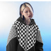 Winter Jacket Men Plaid Print Zipper Pockets Hooded Padded Coat Couple High Street Casual All-match Warm Parkas Outwear