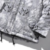 Parka Jacket Men Letter Tie Dye Print Zipper Sleeve Hooded Jackets Coat Winter Harajuku Hip Hop Warm Padded Outwear Men