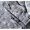 Parka Jacket Men Letter Tie Dye Print Zipper Sleeve Hooded Jackets Coat Winter Harajuku Hip Hop Warm Padded Outwear Men