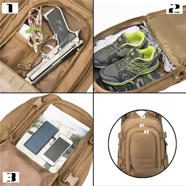 50L 1000D Nylon Waterproof Backpack Outdoor Military Rucksacks Tactical Sports Camping Hiking Trekking Fishing Hunting Bag