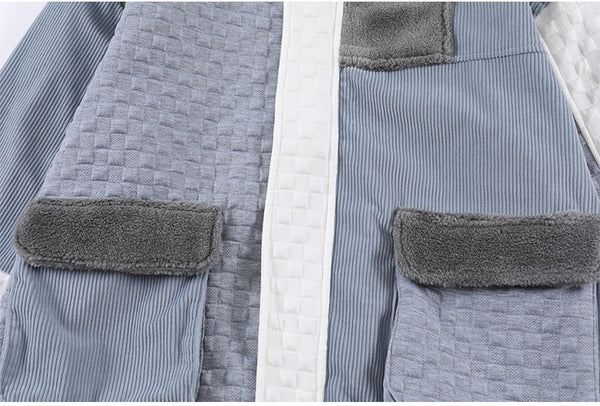 Jacket Men Hit Color Block Patchwork Standing Collar Coats Youthful Vitality All-match College Style Outwear Streetwear