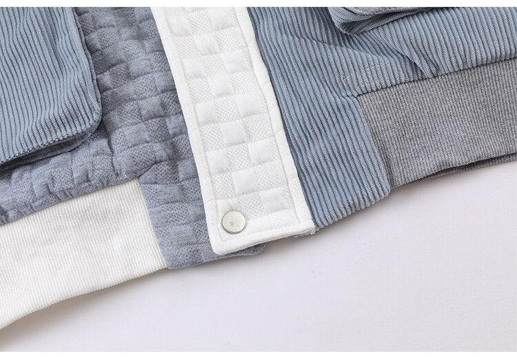 Jacket Men Hit Color Block Patchwork Standing Collar Coats Youthful Vitality All-match College Style Outwear Streetwear