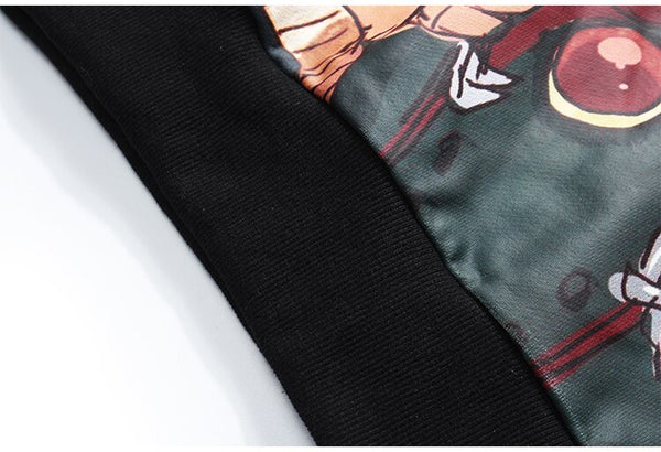 Harajuku Hoodies Men Japanese Ukiyo-e Anime Comics Girl Printed Hooded Pullover Sweatshirt High Street Baggy Streetwear