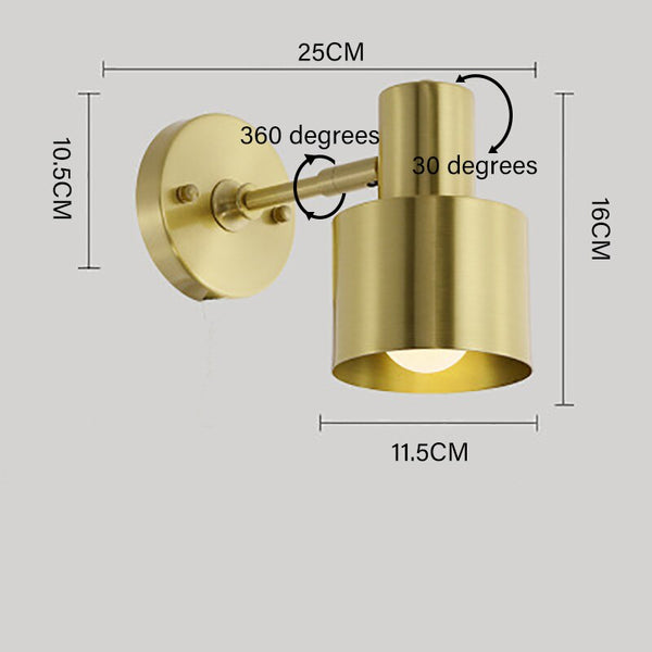 Northern Europe modern Simplicity LED wall lamp bedroom bathroom mirror all bronze wall lamp living room bedside decoration lamp