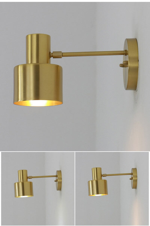 Northern Europe modern Simplicity LED wall lamp bedroom bathroom mirror all bronze wall lamp living room bedside decoration lamp
